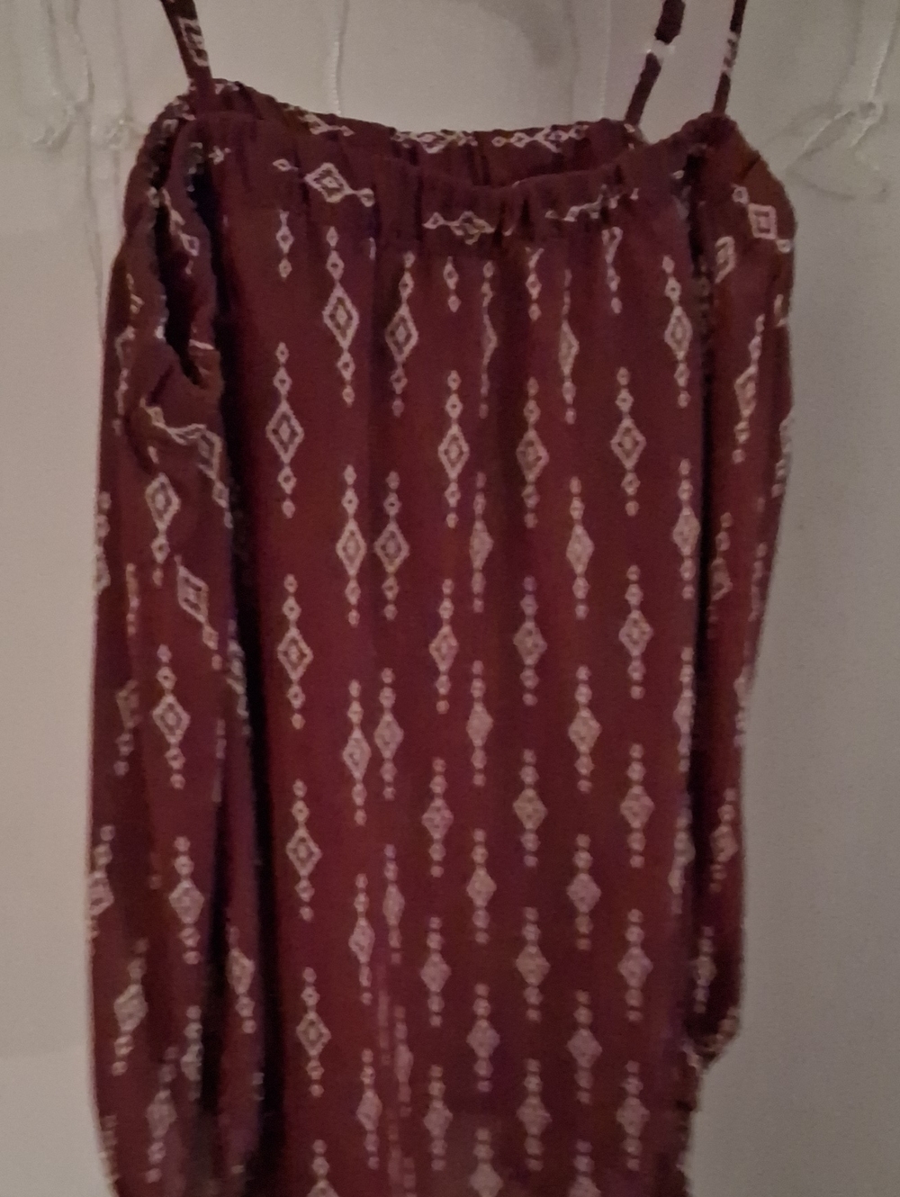 Papermoon Maroon Printed Cold-Shoulder Camisole